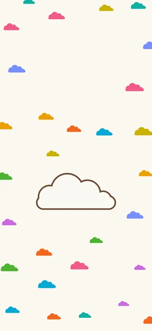 bright spring phone wallpaper: little clouds in the palette's colours