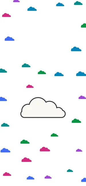 bright winter phone wallpaper: little clouds in the palette's colours