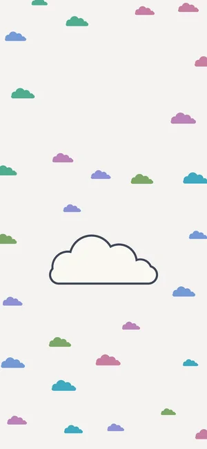 cool summer phone wallpaper: little clouds in the palette's colours