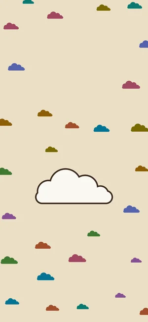 deep autumn phone wallpaper: little clouds in the palette's colours