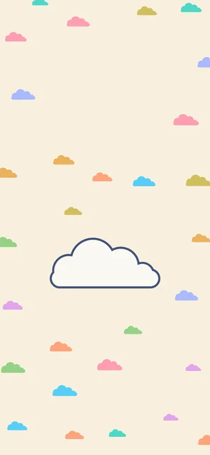 light spring phone wallpaper: little clouds in the palette's colours