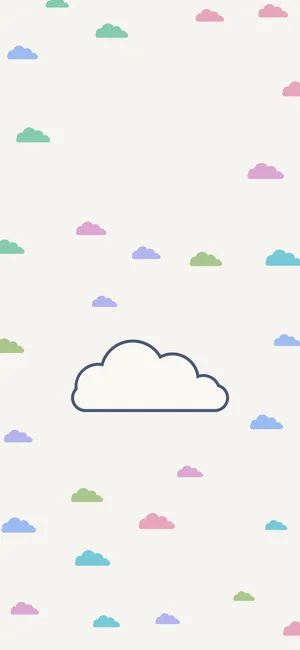 light summer phone wallpaper: little clouds in the palette's colours