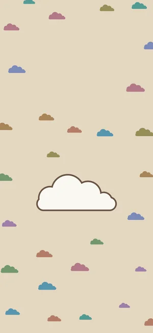 soft autumn phone wallpaper: little clouds in the palette's colours