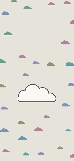 soft summer phone wallpaper: little clouds in the palette's colours
