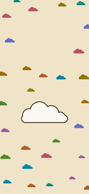 warm autumn phone wallpaper: little clouds in the palette's colours