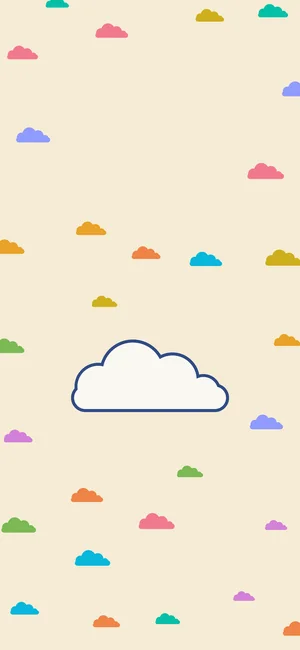 warm spring phone wallpaper: little clouds in the palette's colours